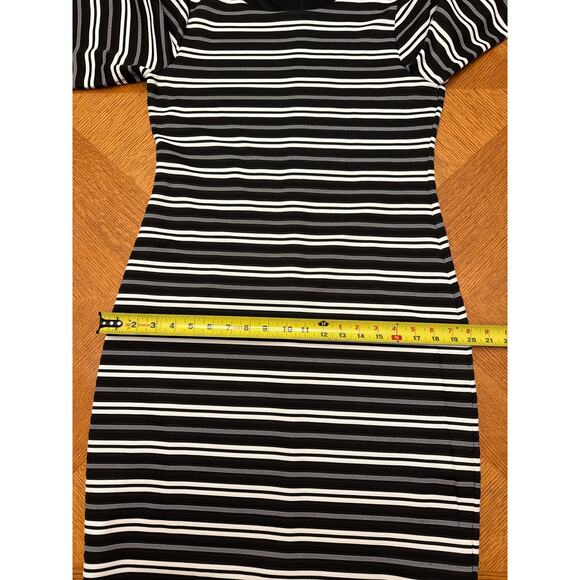 Calvin Klein Black and White Stripe Sheath Dress Size 8 - Picture 6 of 8